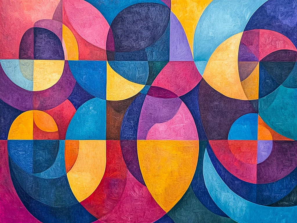 圆润彩色图案拼接