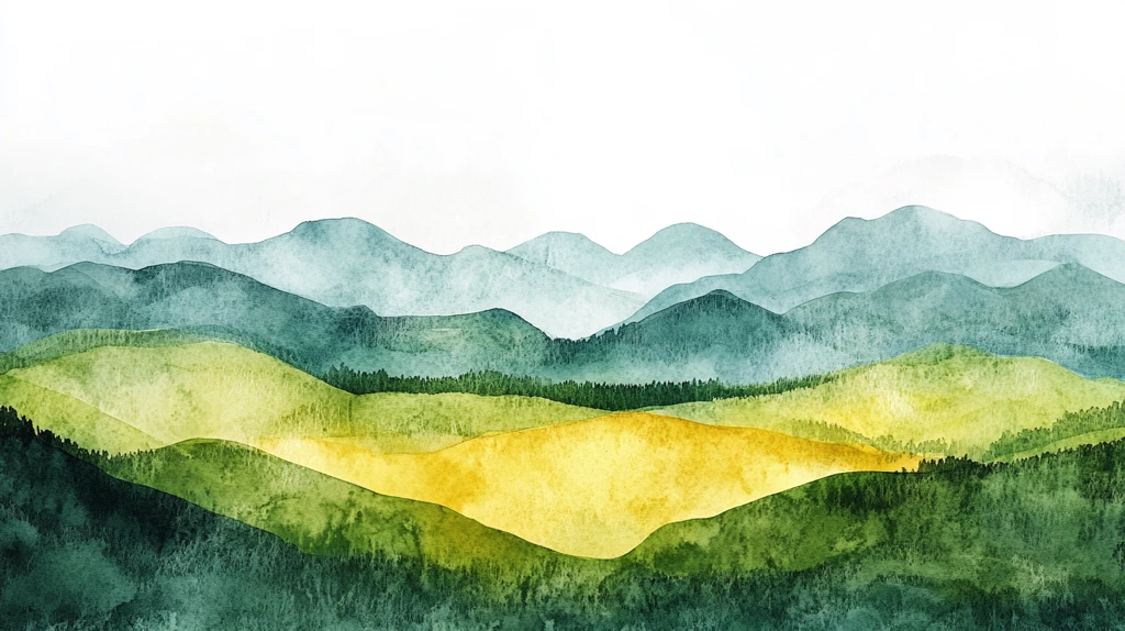 水彩山脉