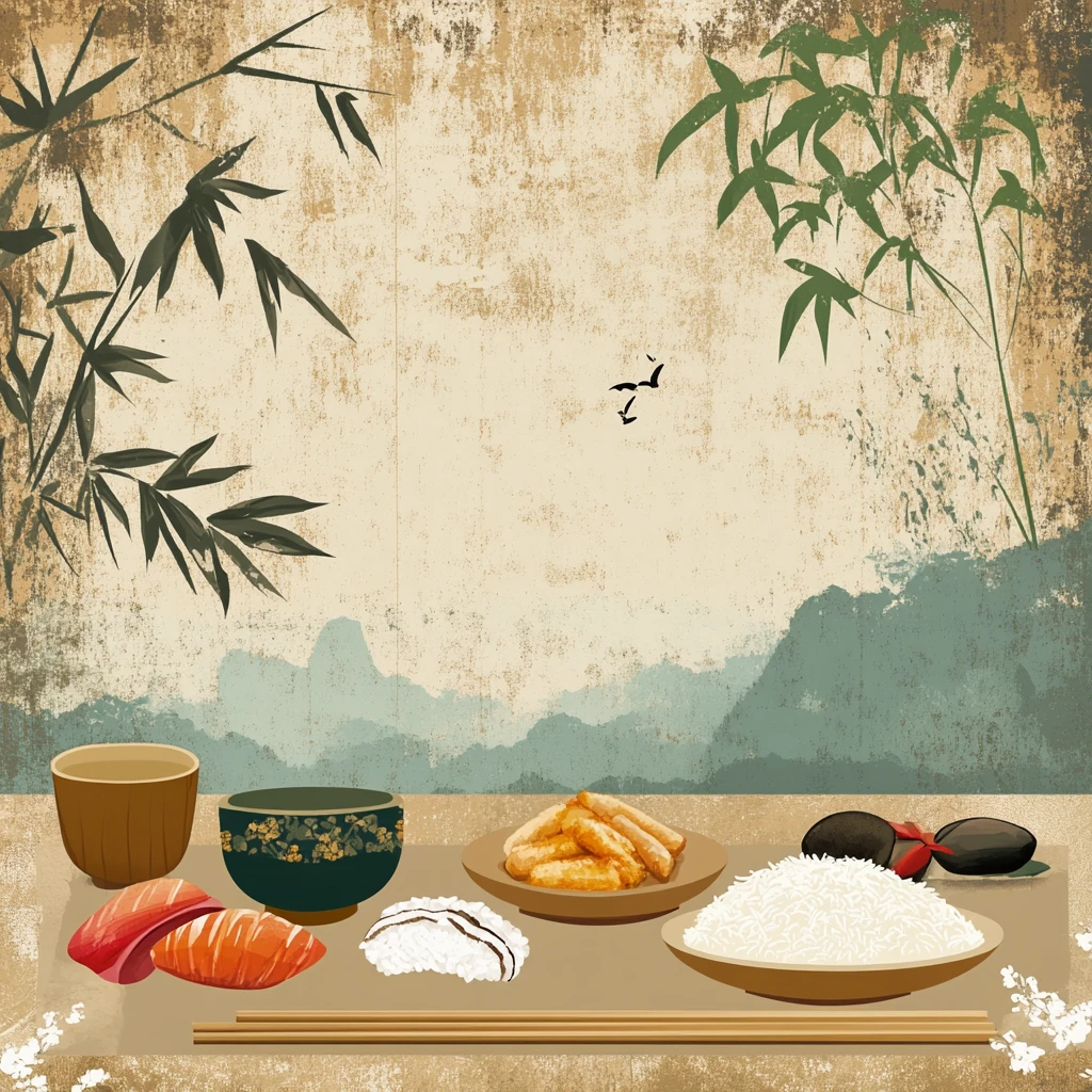 中式木纹美食设计背景