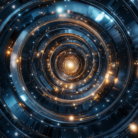 环形立体科技背景