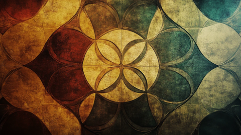 染色玻璃拼花壁纸