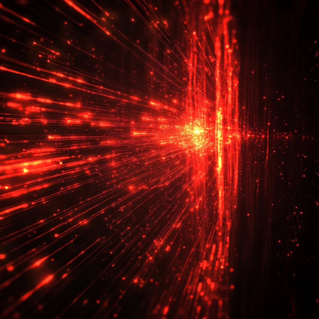 红色科技感光晕背景