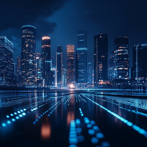 现代科技炫光城市