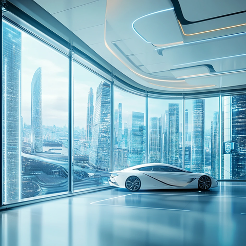 电动汽车地标建筑