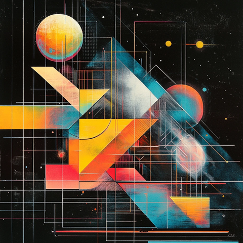 几何图形组合插画