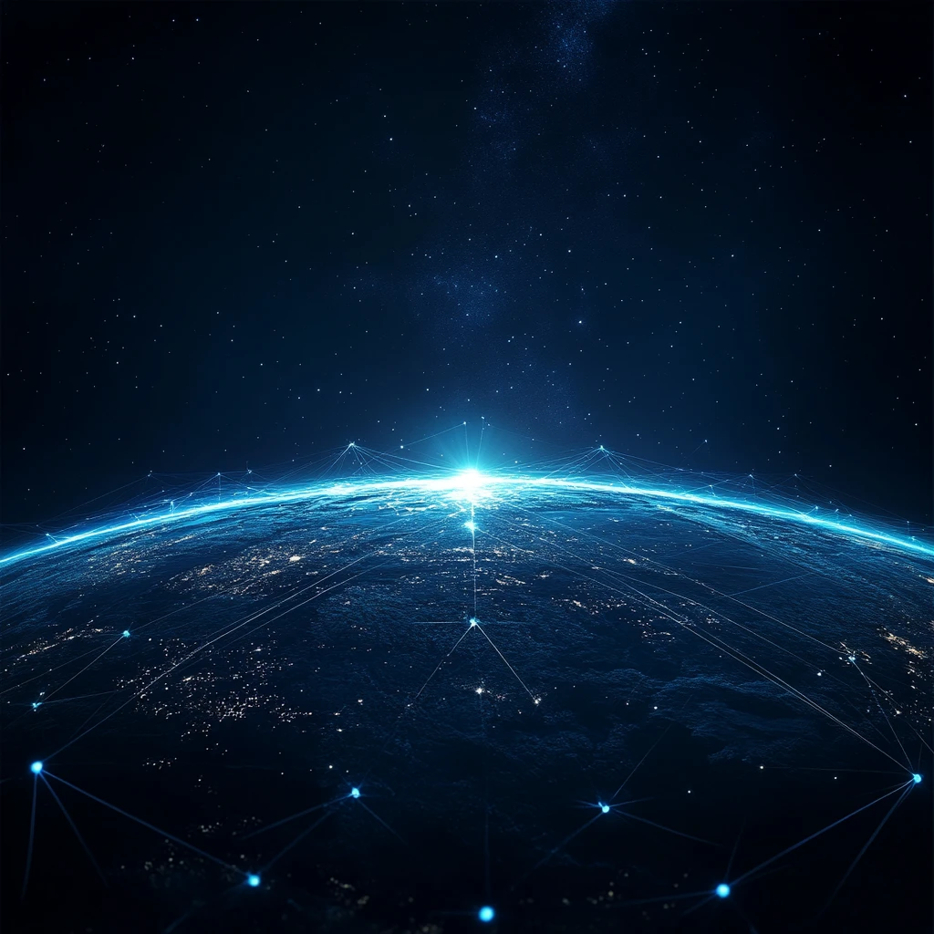 蓝色背景地球光效