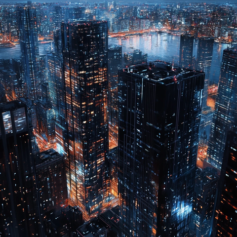 现代科技炫光城市