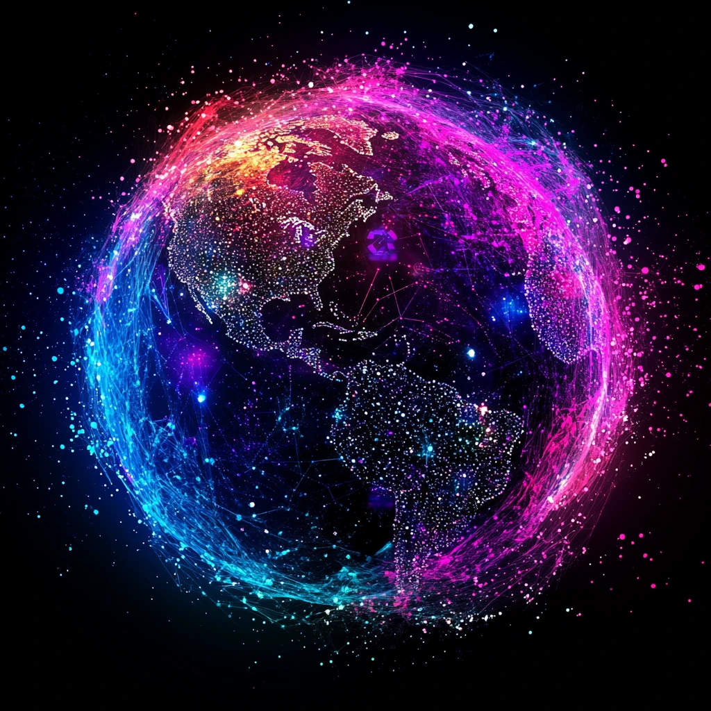 紫蓝色地球科技背景