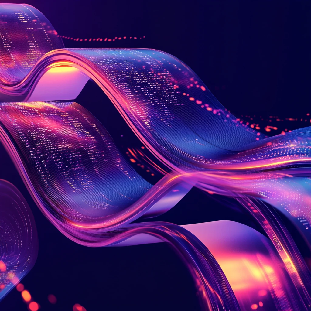 飘逸的彩带科技背景