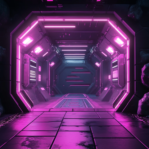 粉红色宇宙飞船内部