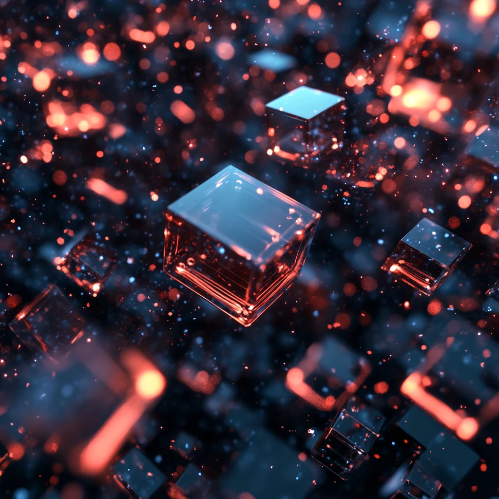 发光橙色立方体