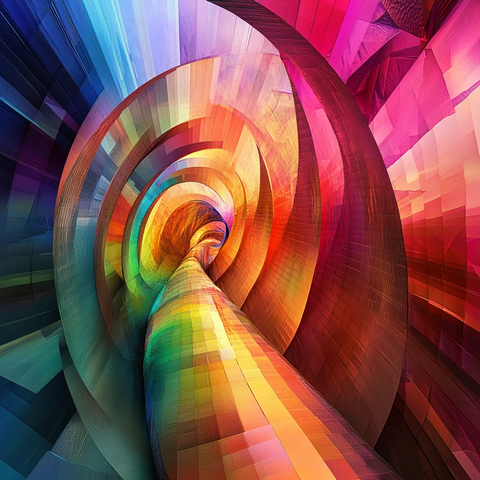 五彩立体螺旋图案