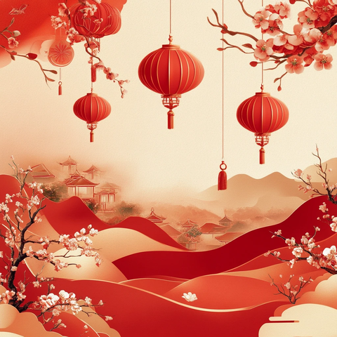 东南沿海新年背景