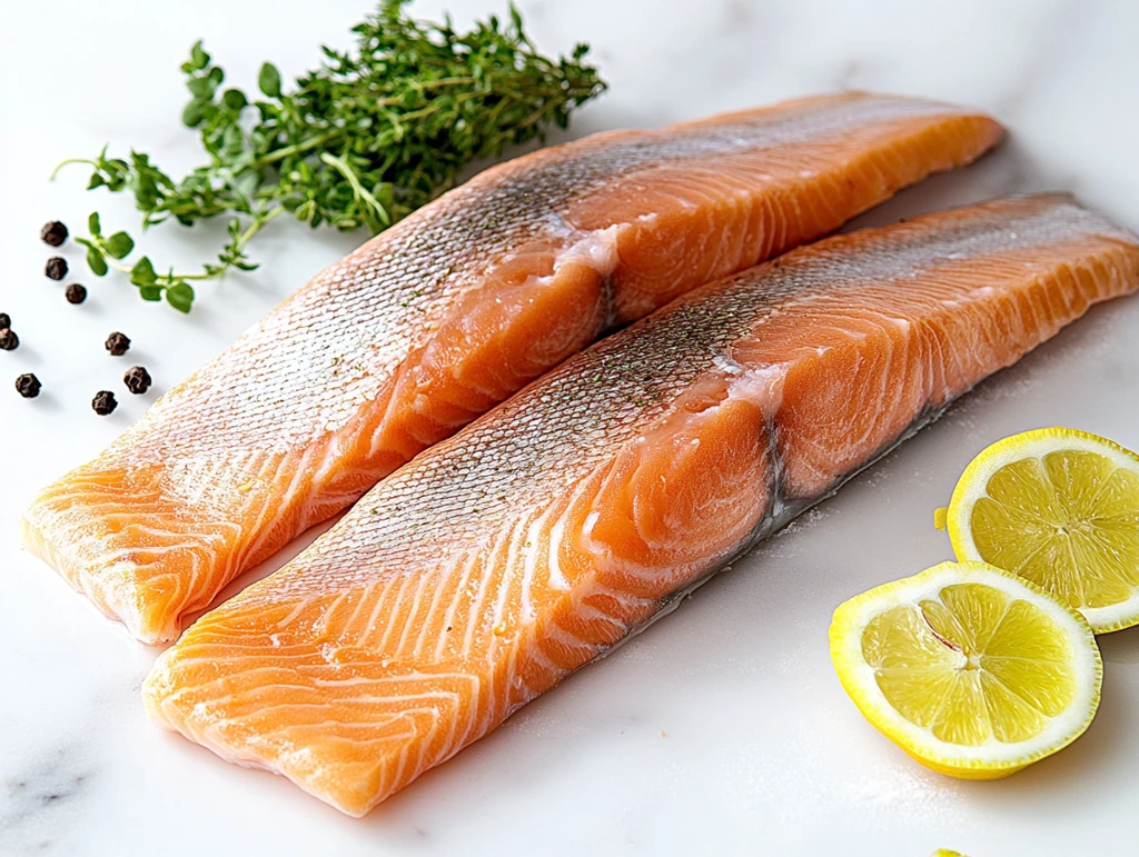 香煎三文鱼配香料