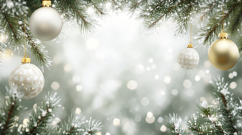 圣诞节金色圣诞球前景