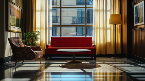 银行酒店宾馆大厅角落