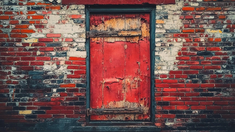 斑驳的朱红大门背景