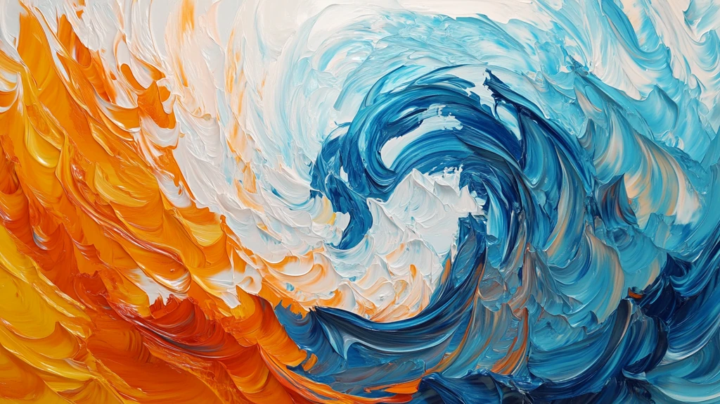 颜料交融多彩图案