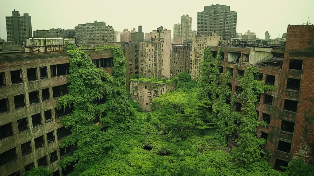 爬满绿色的住宅楼