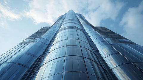 宝石蓝玻璃建筑