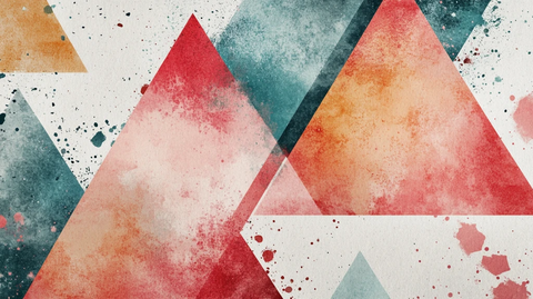 金字塔水彩马赛克海报