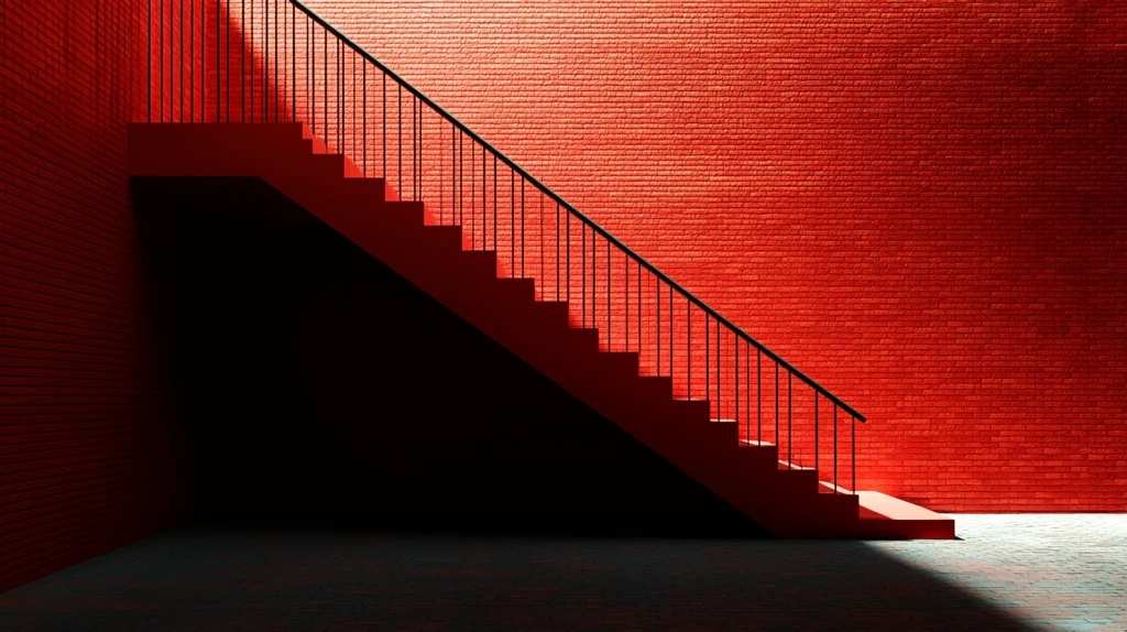 红色小区阶梯墙