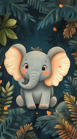 原创卡通大象插画