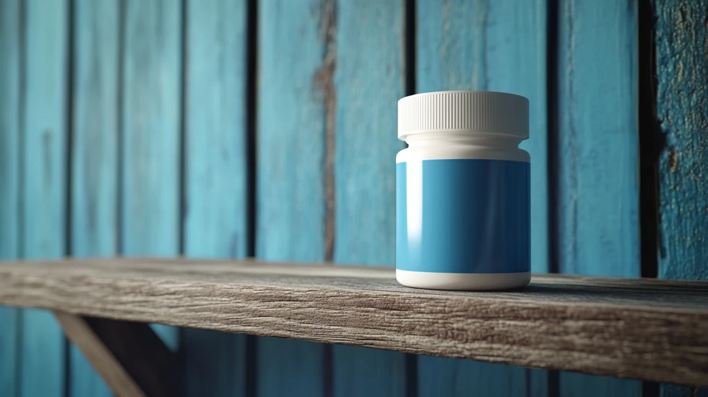 药品瓶木质背景