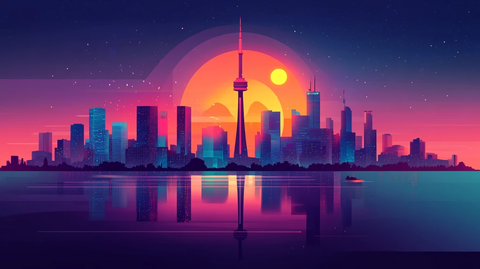 港珠澳天际线插画