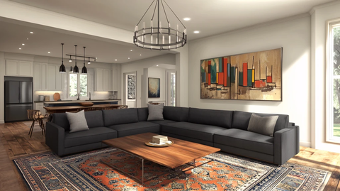 灰色沙发木质家具