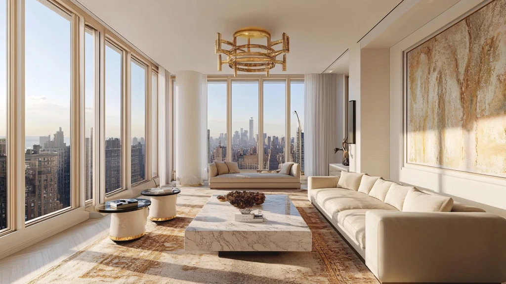 大气客厅落地门窗场景