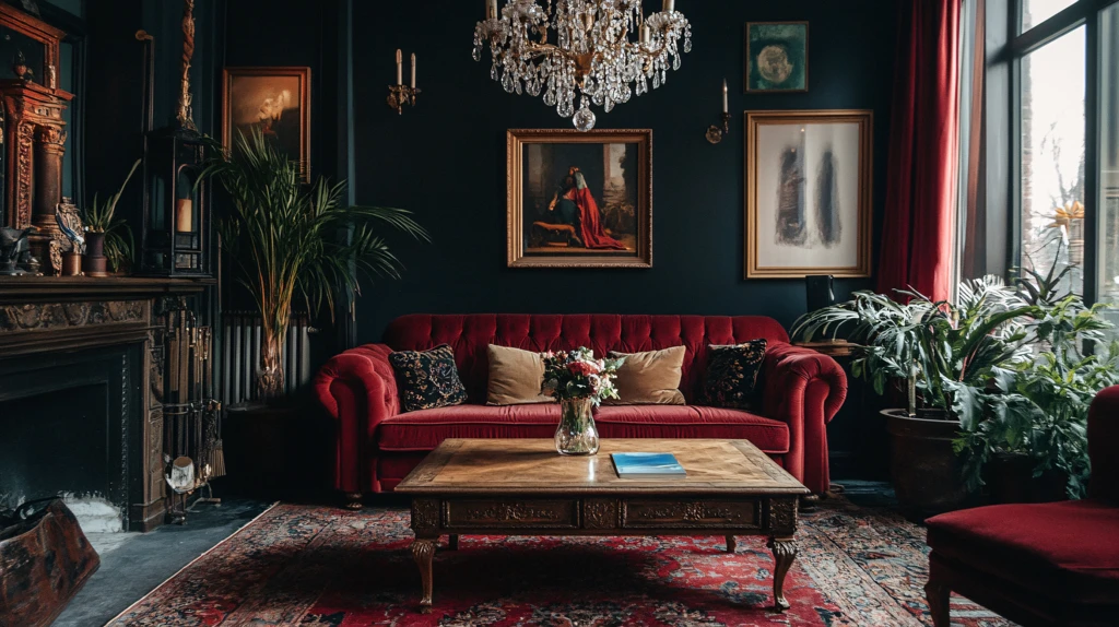 红色天鹅绒家具