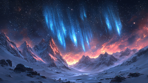 星空山脉自然背景