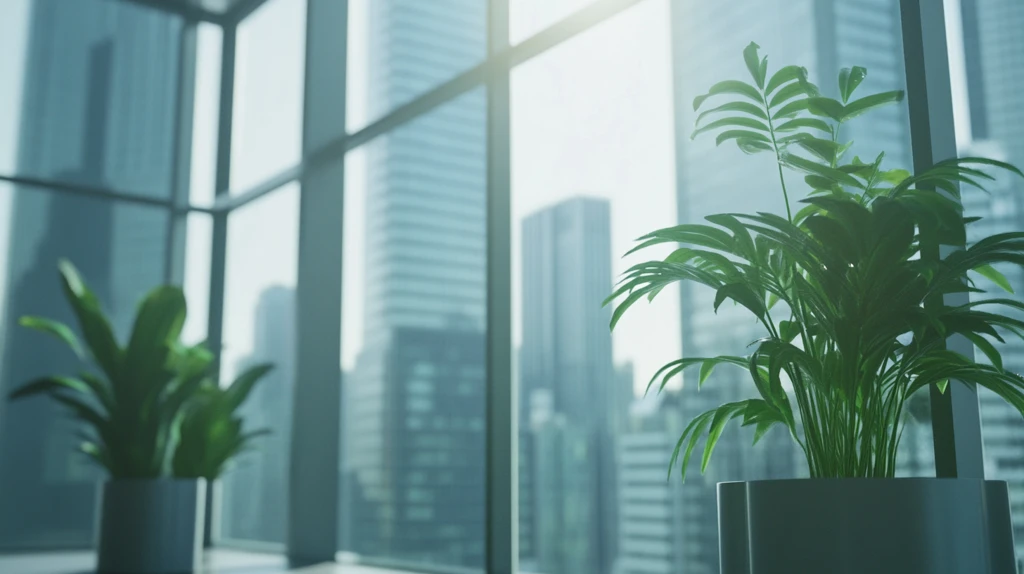 窗台上的绿色植物