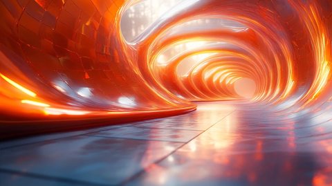 科技感十足的橙色光晕背景图片