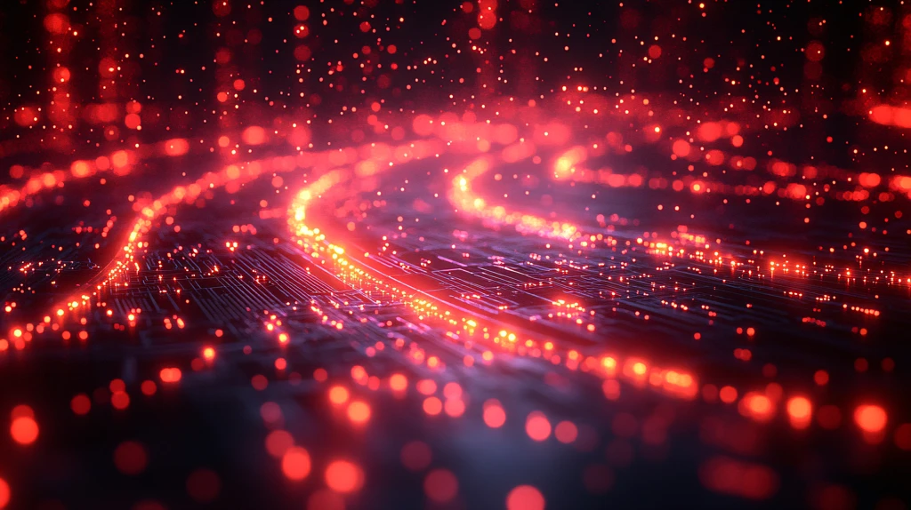 红色科技感光晕背景