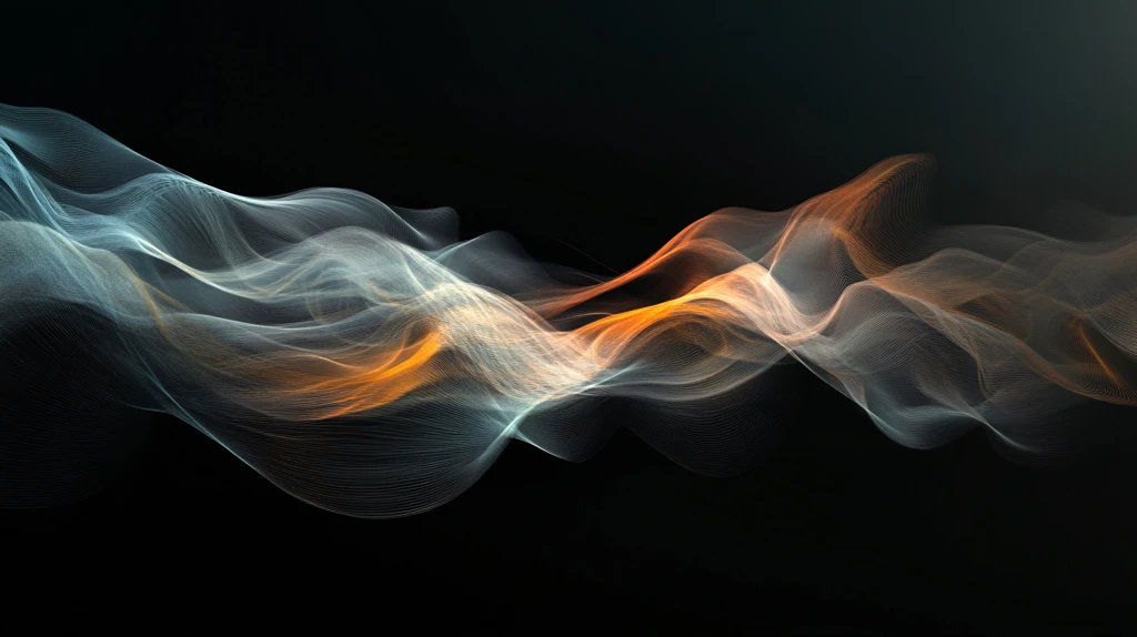 彩色线条水墨烟雾波浪