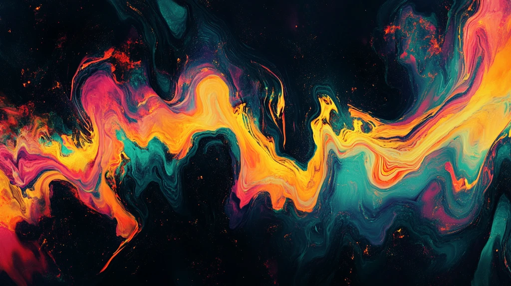 抽象炫彩流体画