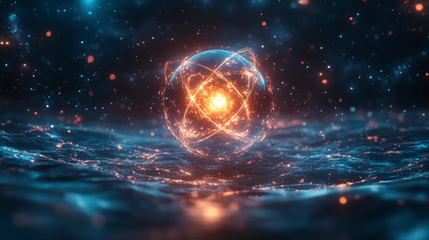 科技感十足的橙色光晕背景图片