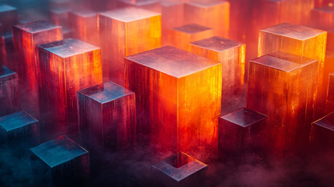 发光橙色立方体