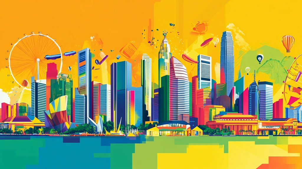 迈阿密插画背景展板