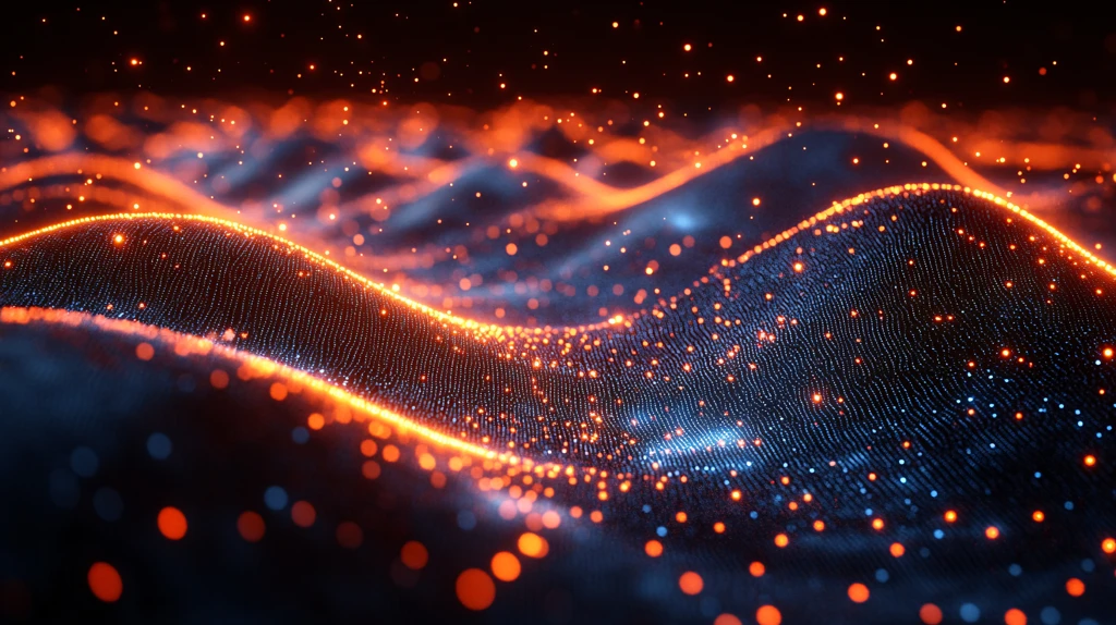 科技感十足的橙色光晕背景图片