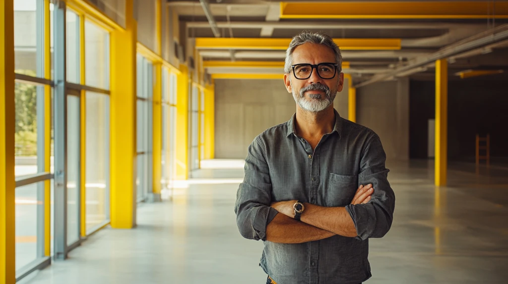 中年男人业务在室内