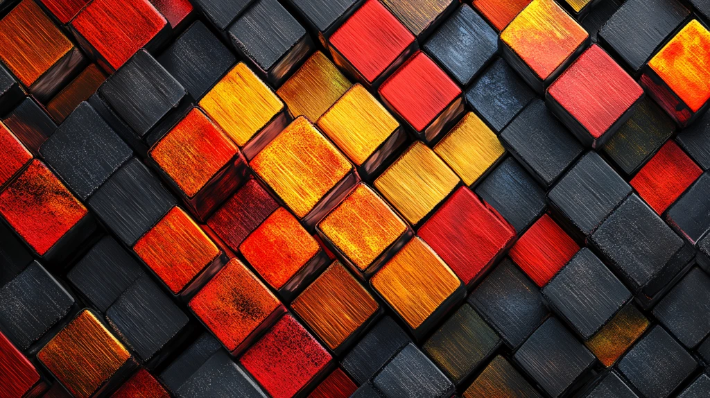 凹凸方形木块背景