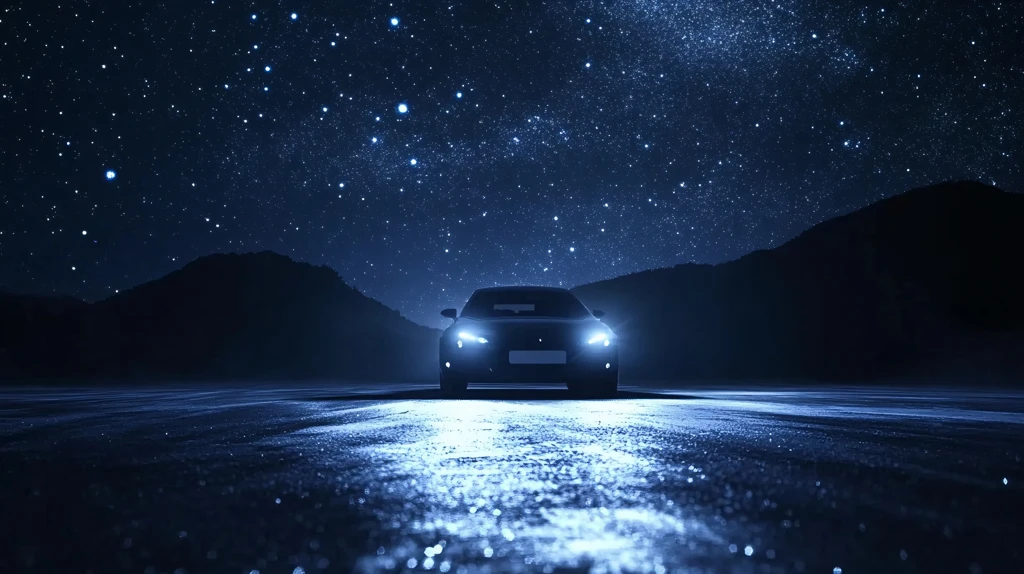 繁星下的汽车