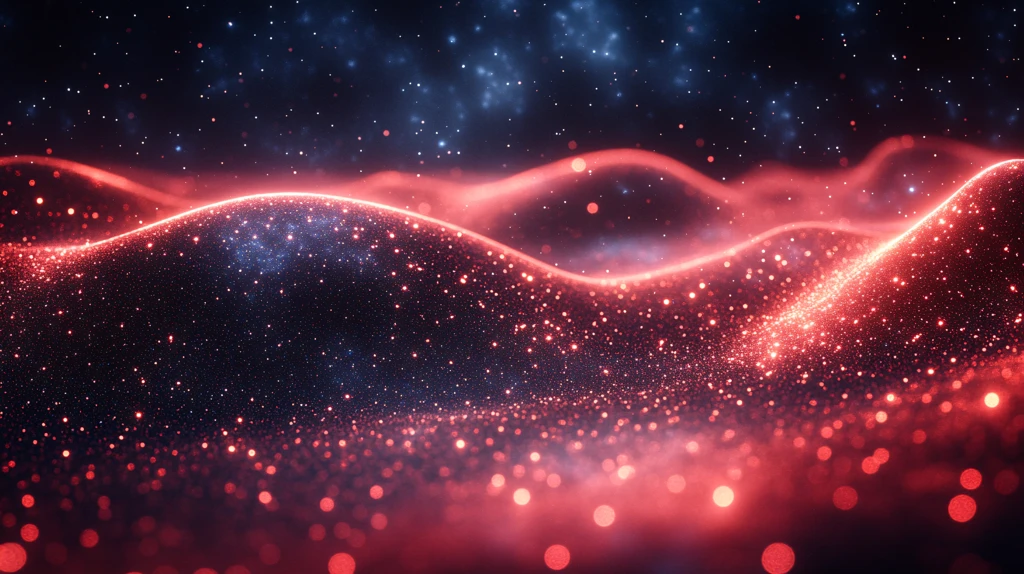 红色梦幻星光点背景