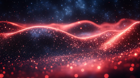 红色梦幻星光点背景