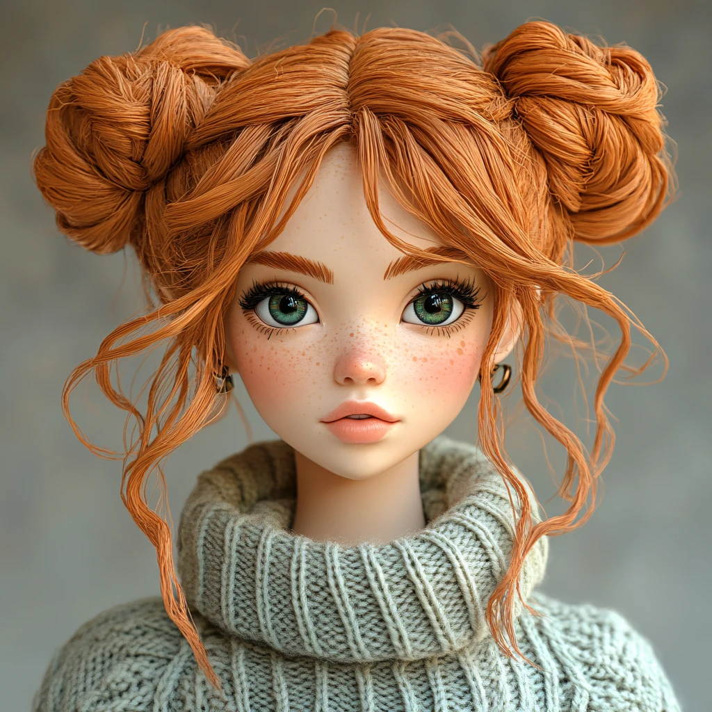 戴围巾的红发小姐姐