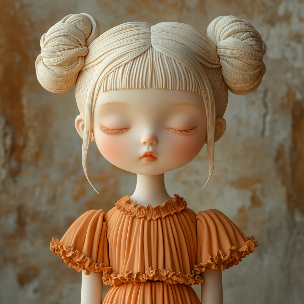 陶瓷麻花辫女孩