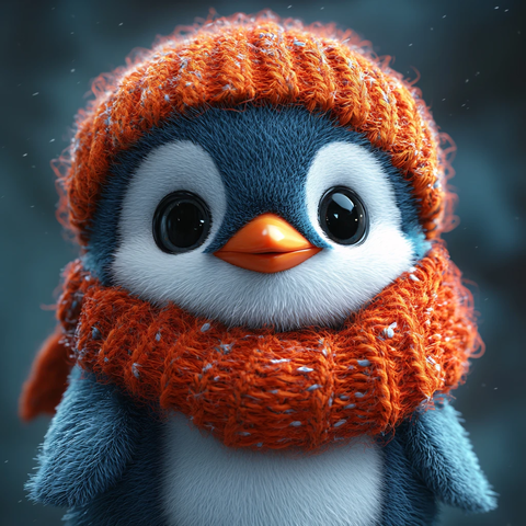 企鹅玩偶戴帽子